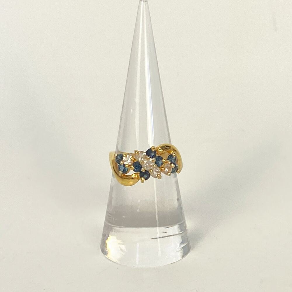 18k Gold Plated Cluster Ring Size 8